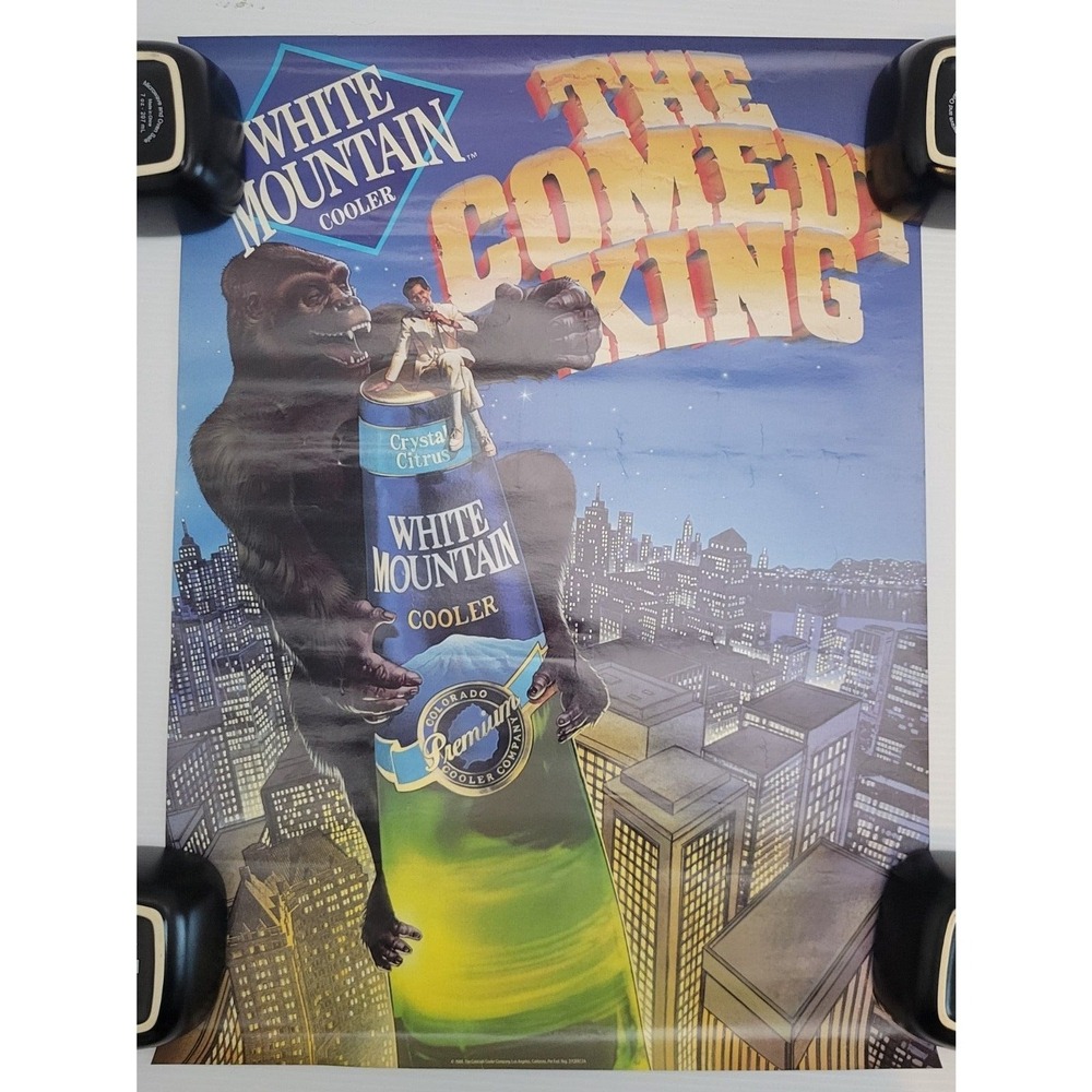 Vintage 80s White Mountain Cooler Comedy Tour KING KONG Man‎ Cave Poster